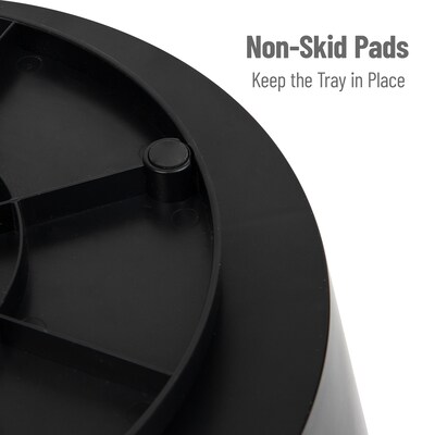 Mind Reader Plastic 4-Compartment Snack Carousel Organizer Snack Tray, Black (LAZSNACK-BLK)