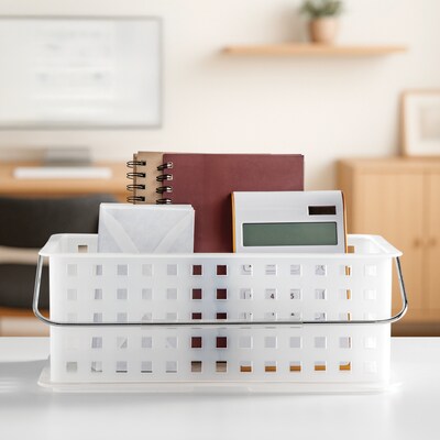 iDESIGN Medium Stackable Plastic Storage Bin, Frost, 3/Pack (29405M3)