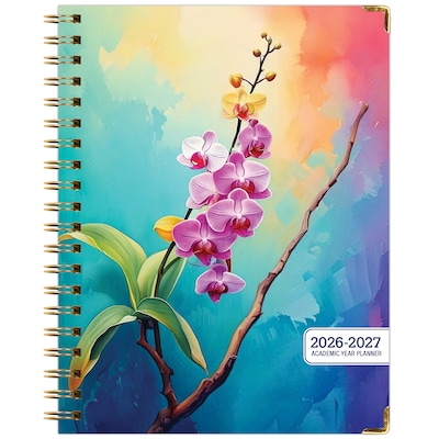 2026-2027 Excello Brands 8.5" x 11" Academic Weekly & Monthly Planner, Paperboard Cover, Orchid (FSHN-AY26-8511-81)