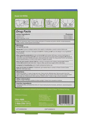 TheraCare Pain Relief Medicated Patch, 6 Patches/Pack (24-90906)