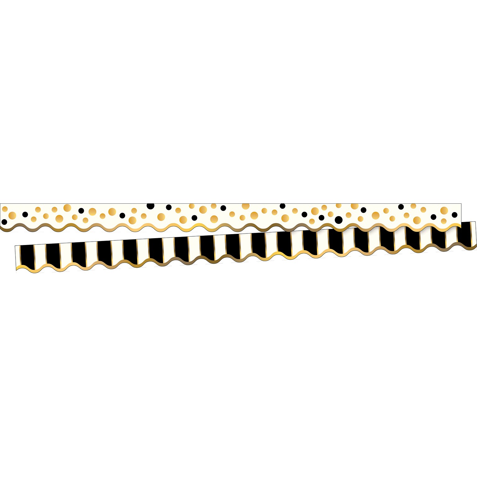 Barker Creek Gold Bars Double-Sided Scalloped Edge Border, 39 x 2.25, 13/Pack