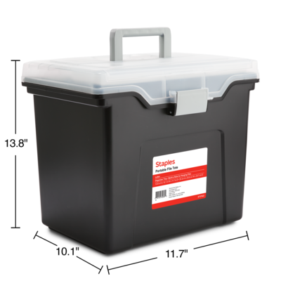 Staples File Box File Portable Tote, Letter Size, Black (140163/110997)