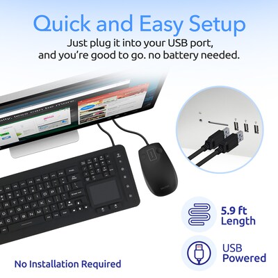 Delton M70/M41 Wired Keyboard and Optical Mouse Combo, Black (DKMKITWM71-U)