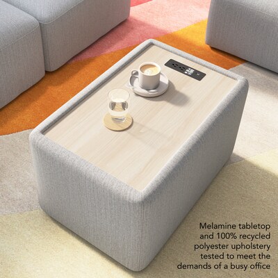 Bush Business Furniture Assemble 2 Seater Sectional with Power/USB, Fog Fabric (ASM001FGF)