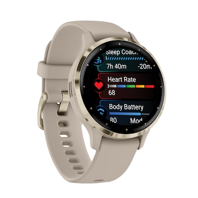Garmin Venu 3S Smartwatch, GPS, 41mm, French Gray Silicone Band (010-02785-02)