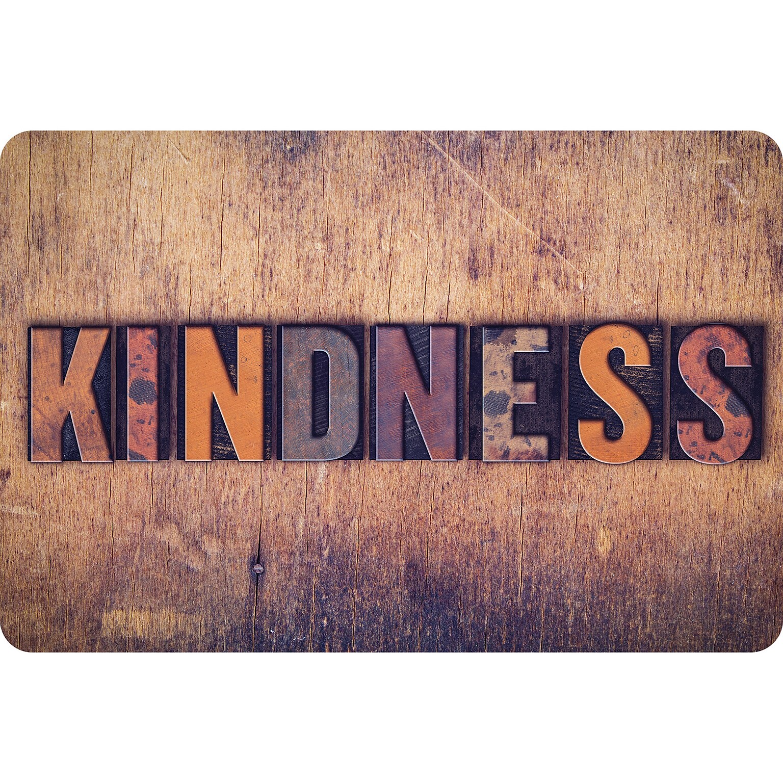 Ashley Productions The Original Fun Mat, Welcome Mat, 15.5 x 23.5, Kindness Letterpress (ASH91587)