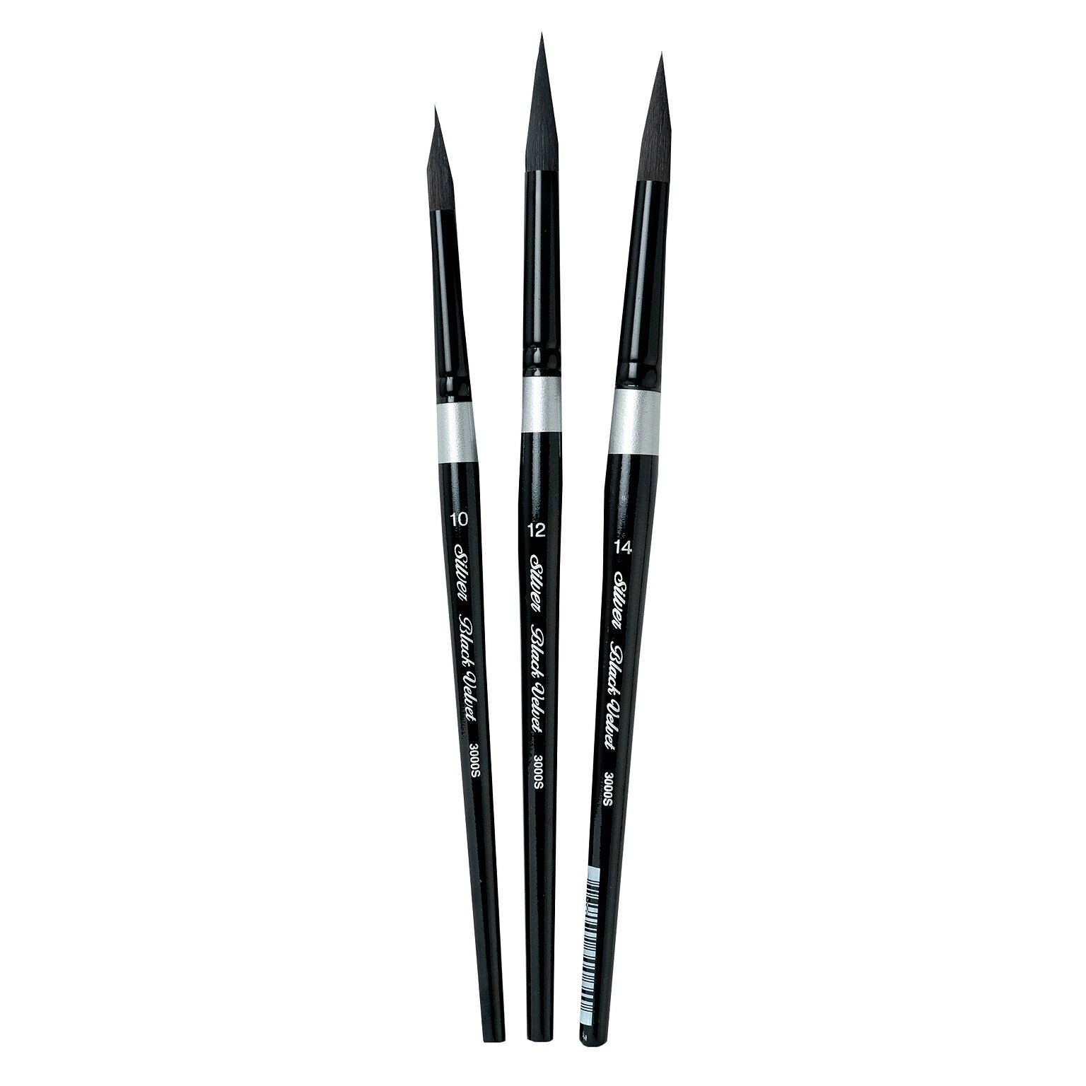 Silver Brush Black Velvet Large Round Brushes, 3/Pack (SLVBV3056)