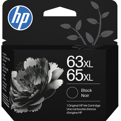 HP 63XL/65XL Black High Yield Ink Cartridge, Prints Up to 300 Pages (B7RT5AN)