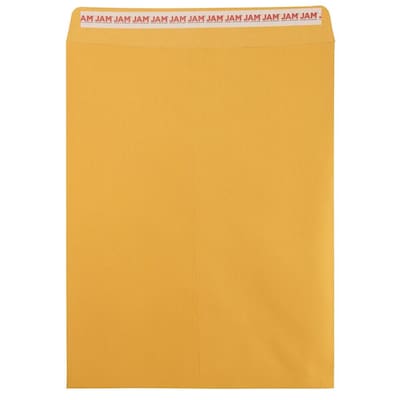 JAM Paper Self Seal Catalog Envelope, 12" x 15 1/2", Brown Kraft, 100/Pack (13034236D)