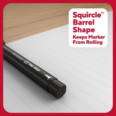 TRU RED™ Pen Permanent Markers, Ultra Fine Tip, Black, 5/Pack (TR54525)