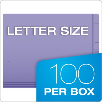 Pendaflex Recycled End Tab File Folder, Straight Cut, Letter Size, Purple, 100/Box (H110DPR)
