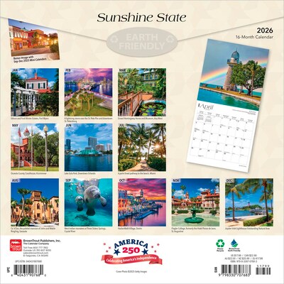 2026 BrownTrout Sunshine State Florida Places 12 x 12 Monthly Wall Calendar (9798330707683)