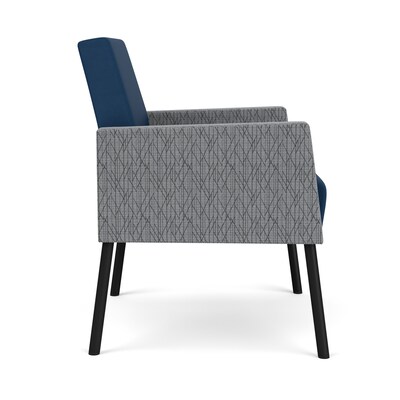 Lesro Mystic Lounge Vinyl Guest Chair, Patriot Plus Blue Ridge/Adler Gray Flannel (ML1101.SBK-02PPBR.03PPBR.04ADGF)
