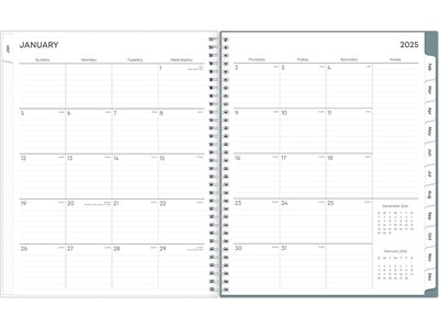 2025 Blue Sky Amitza Blue 8.5" x 11" Weekly & Monthly Planner, Plastic Cover, Blue/White (148765-25)
