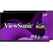 ViewSonic Dual Pack Head-Only 24 60 Hz LCD Monitor, Black (VG2448A-2_H2)
