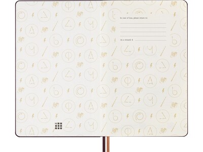 2025 Moleskine Limited Edition Harry Potter Accio 5" x 8.25" Daily Planner, Bordeaux Red (DHP12DC3Y25)