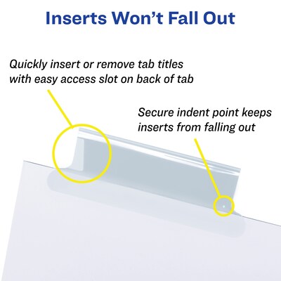 Avery Big Tab Extra-Wide Insertable Paper Dividers, 5 Tabs, Clear (11221)