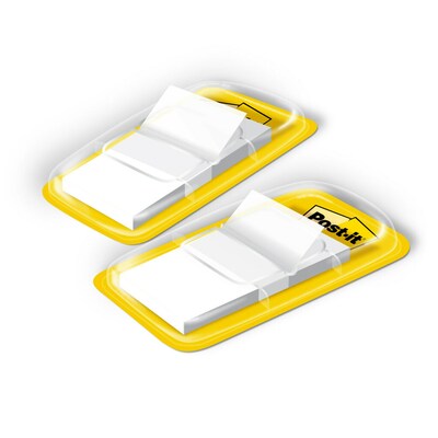 Post-it® Flags, 1" Wide, White, 2 Pads of 50, 100 Flags/Pack (680-WE2)