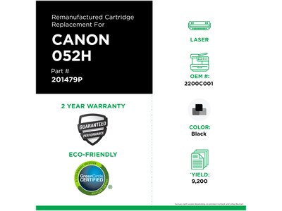 Clover Imaging Group Remanufactured Black High Yield Toner Cartridge Replacement for Canon 052H (2200C001)