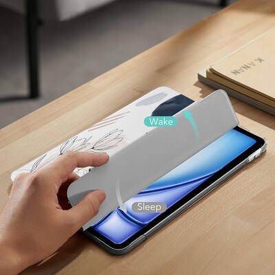 SaharaCase Venture Series Tri-Fold Folio Case for iPad Air 13" (M3/M2), Flower White (TB00412)