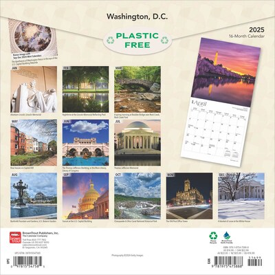 2025 BrownTrout Washington D.C. 12 x 12 Monthly Wall Calendar (9781975475888)