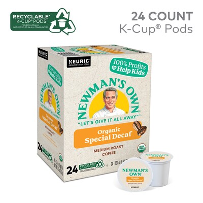 Newman's Own Organic Special Decaf Coffee Keurig® K-Cup® Pods, Medium Roast, 24/Box (5000351722)