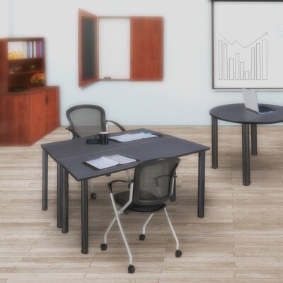 Regency Kee Training Table, 24D x 48W, Gray/Black (MT4824GYBPBK)