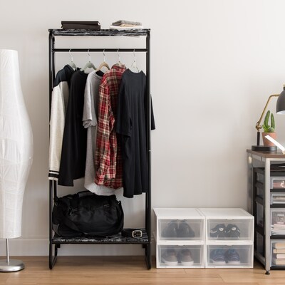 Iris 8.88" x 6.75" Garment Rack, Black Metal (596269)