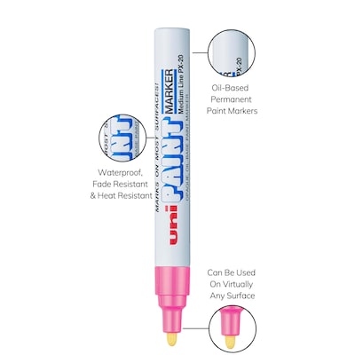uni PAINT PX-20 Oil-Based Marker, Medium Tip, Pink (63611)
