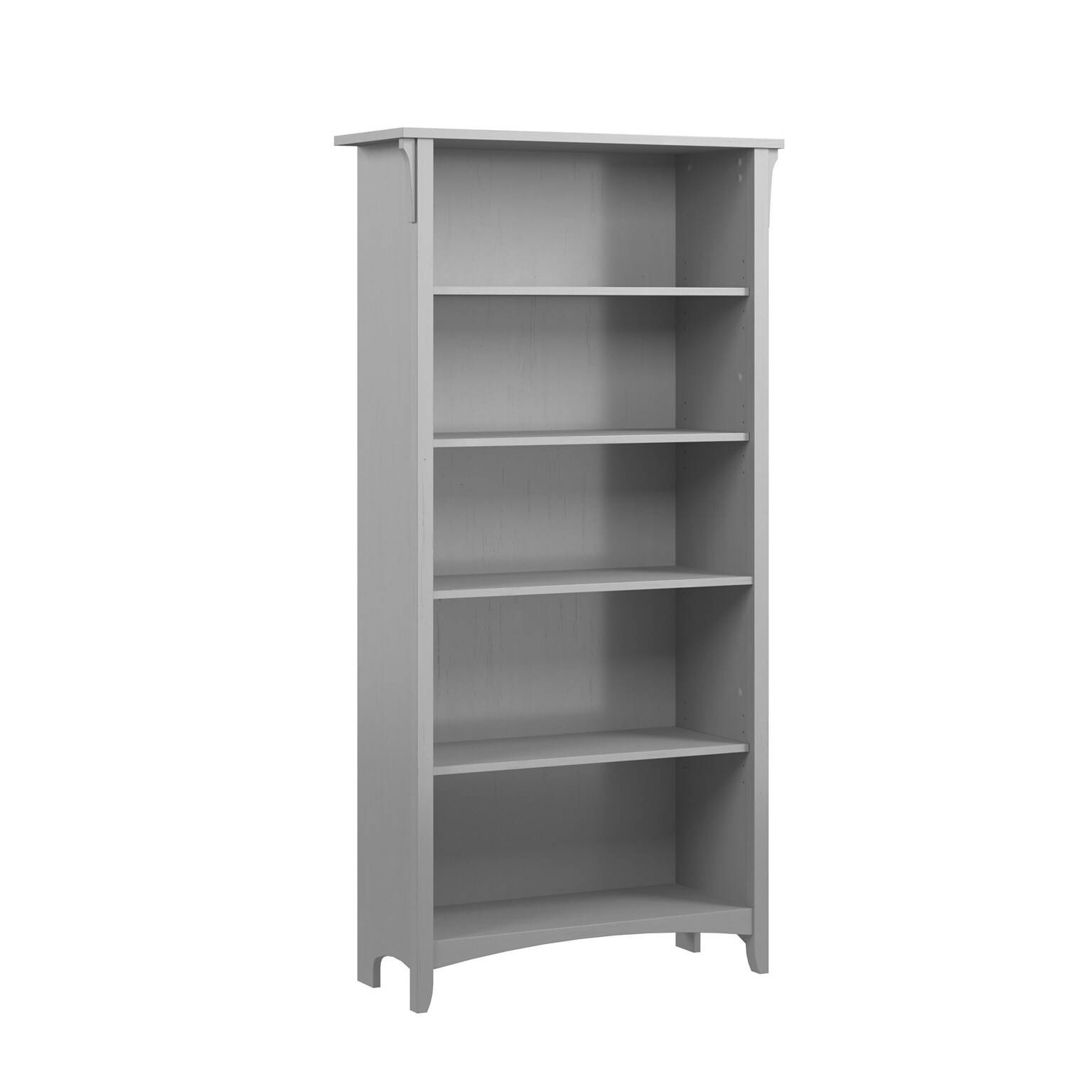 Bush Furniture Salinas 63H 5-Shelf Bookcase with Adjustable Shelves, Cape Cod Gray Laminated Wood (SAB132CG-03)