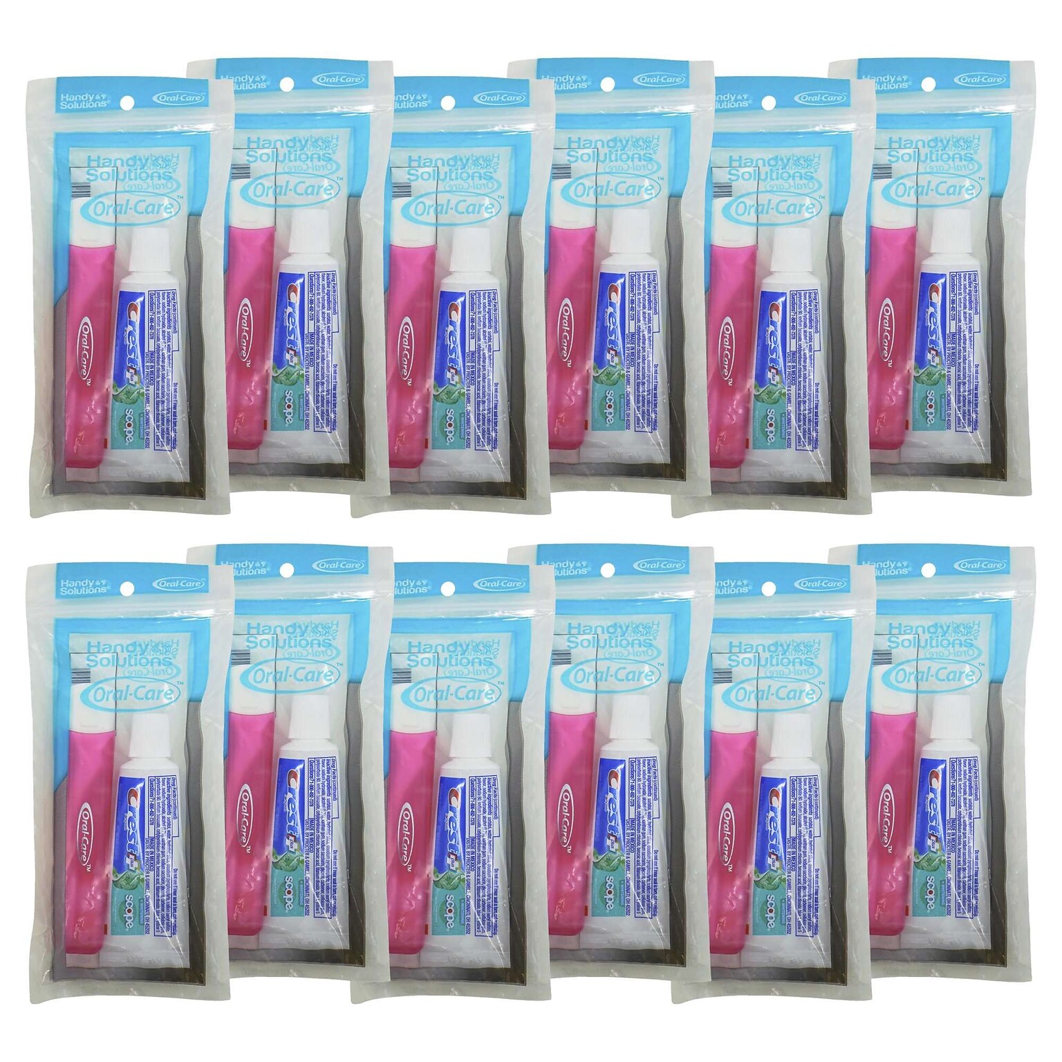 Crest Complete 0.85oz Toothpaste Tube & Toothbrush Kit, 12 Kits/Bag, 12 Bags/Carton