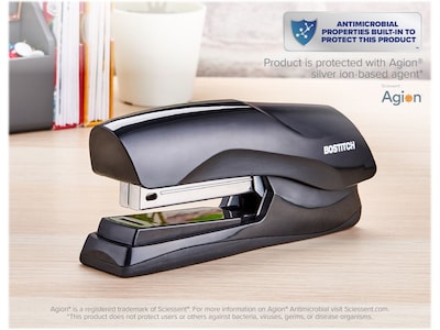 Bostitch Flat Clinch Handheld Stapler, 40-Sheet Capacity, Gloss Black (B275R-BLK)