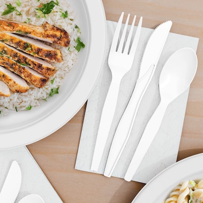 Perk™ Polystyrene Knife, Medium-Weight, White, 1000/Pack (PK56398)