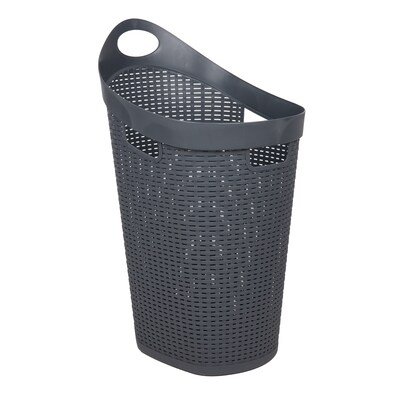 Mind Reader 15.85-Gallon Rolling Laundry Hamper, Plastic, Gray (60HWHEEL-GRY)