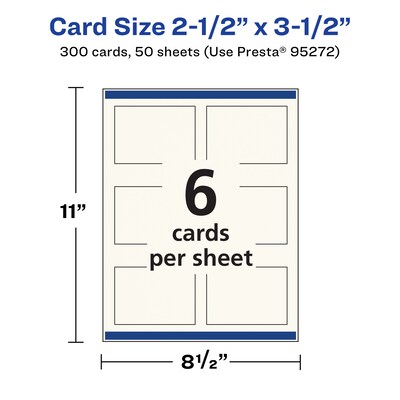 Avery Business Cards, 2.5" x 3.5", Matte Ivory, 300/Box (95272)