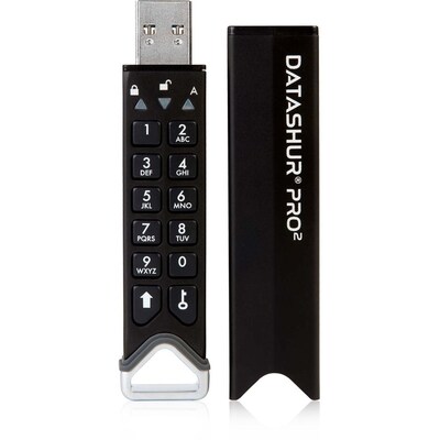 iStorage datAshur PRO2 512GB USB 3.2 Gen 1 Type-A Flash Drive, Black (IS-FL-DP2-256-512)