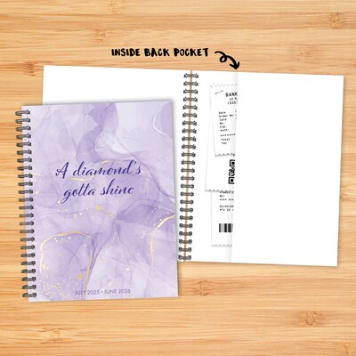2025-2026 Willow Creek A Diamond's Gotta Shine 6.5" x 8.5" Academic Year Weekly & Monthly Planner, Multicolored (54819)