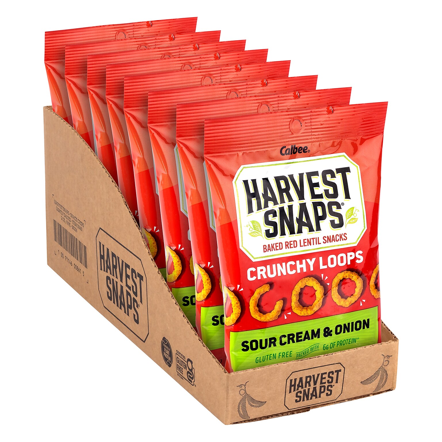 Harvest Snaps Crunchy Loops Gluten Free Sour Cream and Onion Vegetable Chips, 1.35 oz., 8 Bags/Pack (220-02516)