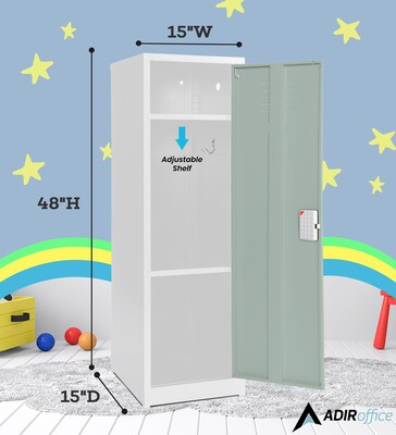 AdirOffice 48"H Single Tier Misty Green Storage Locker (ADI629-01-MGRN-DL)