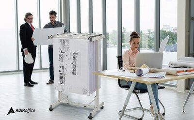 AdirOffice Metal Mobile File Cart with Lockable Wheels, Gray (615-KIT1)