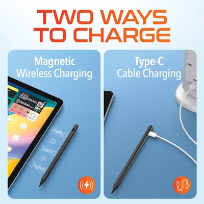 Delton DAP7 Wireless Magnetic Charging Stylus Pen, Black (DAP7BK)