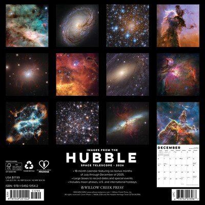 2026 Willow Creek Images from the Hubble Space Telescope 12 x 12 Monthly Wall Calendar (51542X)
