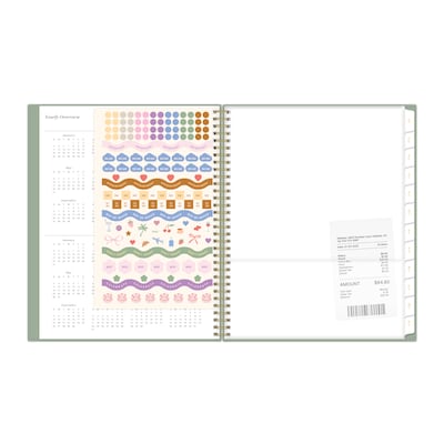 2026-2027 Blue Sky Sincerely Sage 8.5" x 11" Academic Year Weekly & Monthly Planner, Plastic Cover, Sincerely Sage (159085)