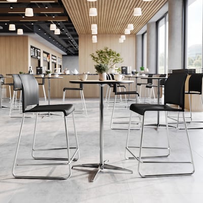 Flash Furniture Hercules Kenai Classic Plastic Stacking Full Back Counter Stool, Black (RUT239AHCSBKCR)