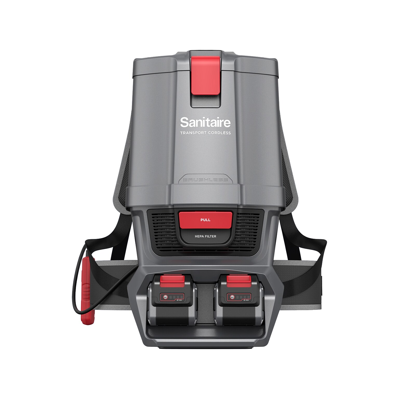 Sanitaire Transport Cordless Backpack Vacuum, Gray/Red (SC580A)