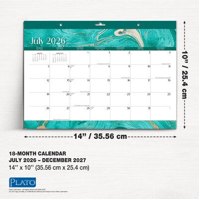 2026-2027 Plato Crackled Blush 14" x 10" Academic Monthly Desk Pad Calendar (9798330708123)