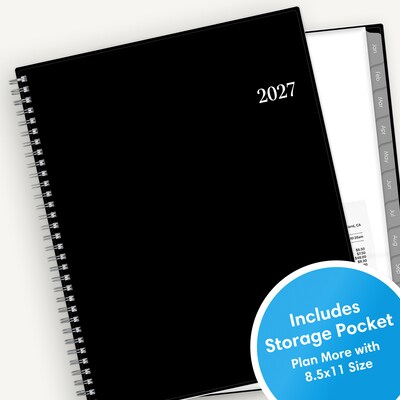 2027 Blue Sky 8.5" x 11" Weekly & Monthly Planner, Black (160975)