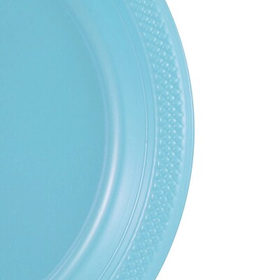 JAM Paper 9" Plastic Plates, Sea Blue, 80/Pack (9255320669g)