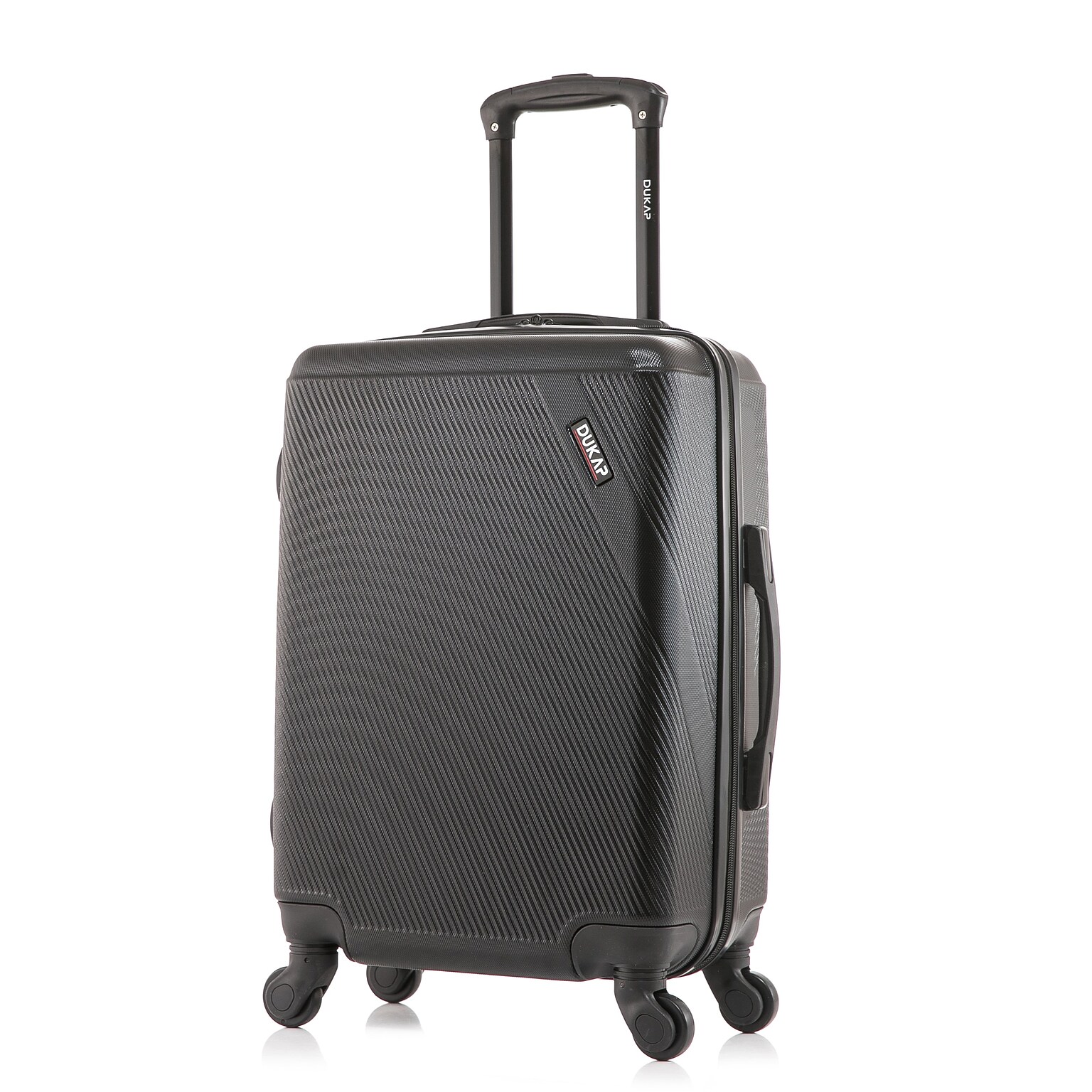 DUKAP Discovery 21.65 Hardside Suitcase, 4-Wheeled Spinner, TSA Checkpoint Friendly, Black (DKDIS00S-BLK)