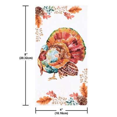 Say Hooray! Tasteful Turkey Paper Plates and Guest Towels Kit, Multicolored, 48/Pack (DTC9386E2H)